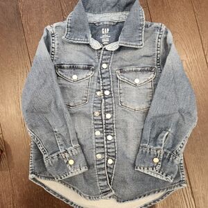 GAP Blue Denim Button Down Shirt for Kids